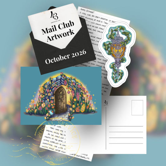 The 43 Mail Club - Monthly Postcard, Sticker, Letter from the Artist
