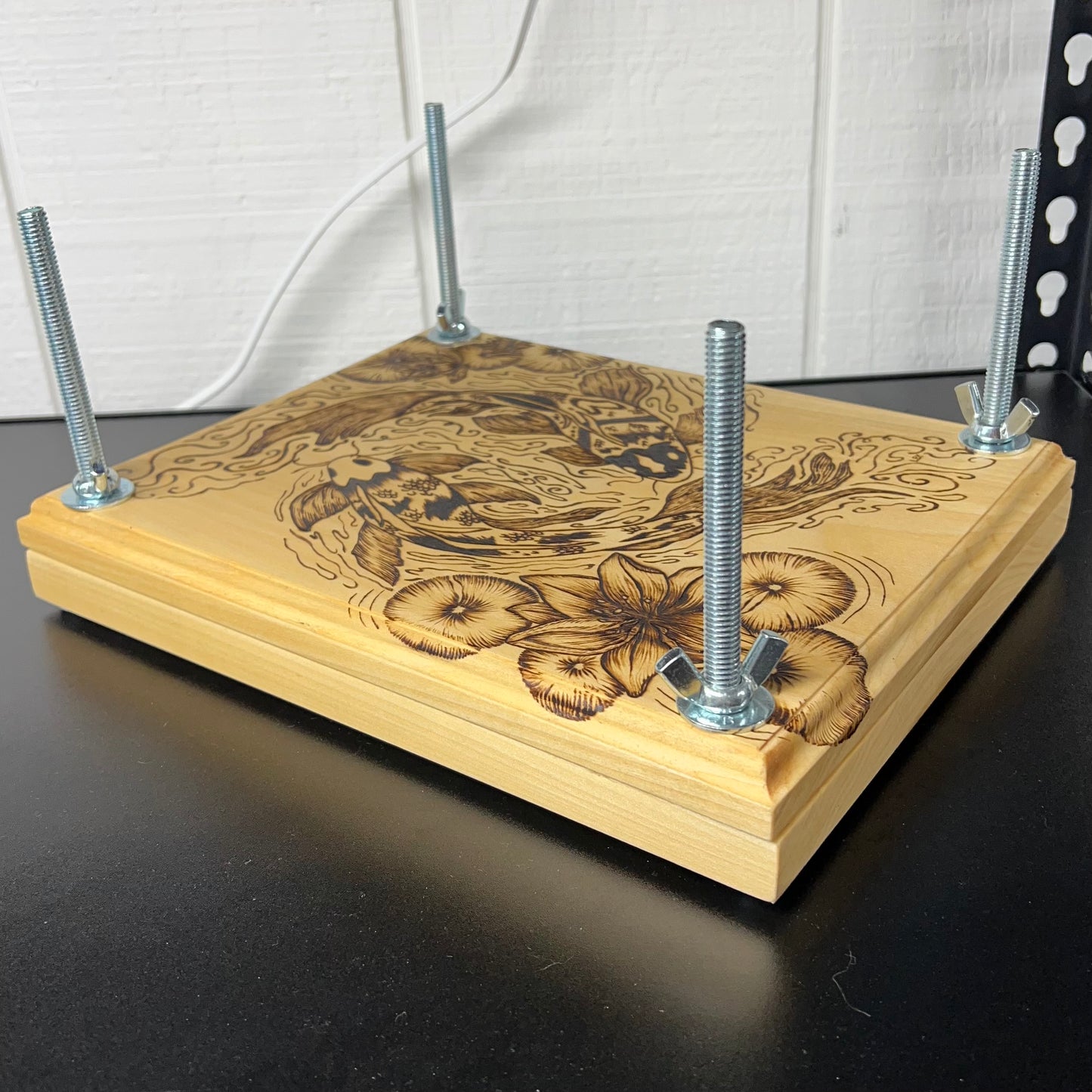 Koi in the Pond Flower Press (9.5 x 12" Poplar)