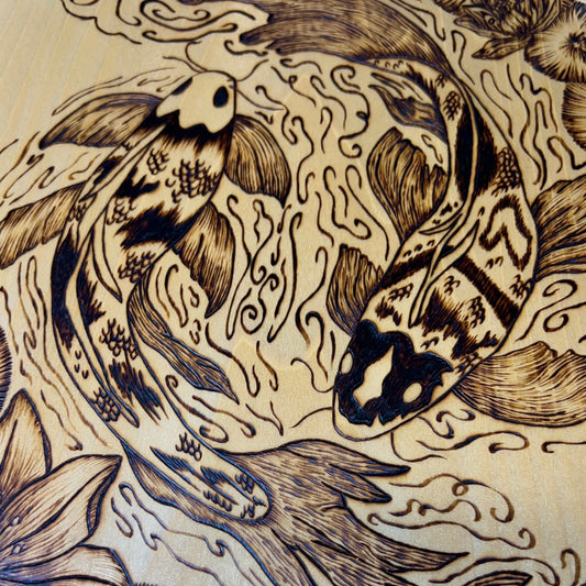 Koi in the Pond Flower Press (9.5 x 12" Poplar)