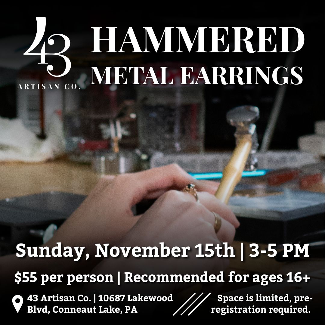 Hammered Metal Earrings Workshop | November 15th