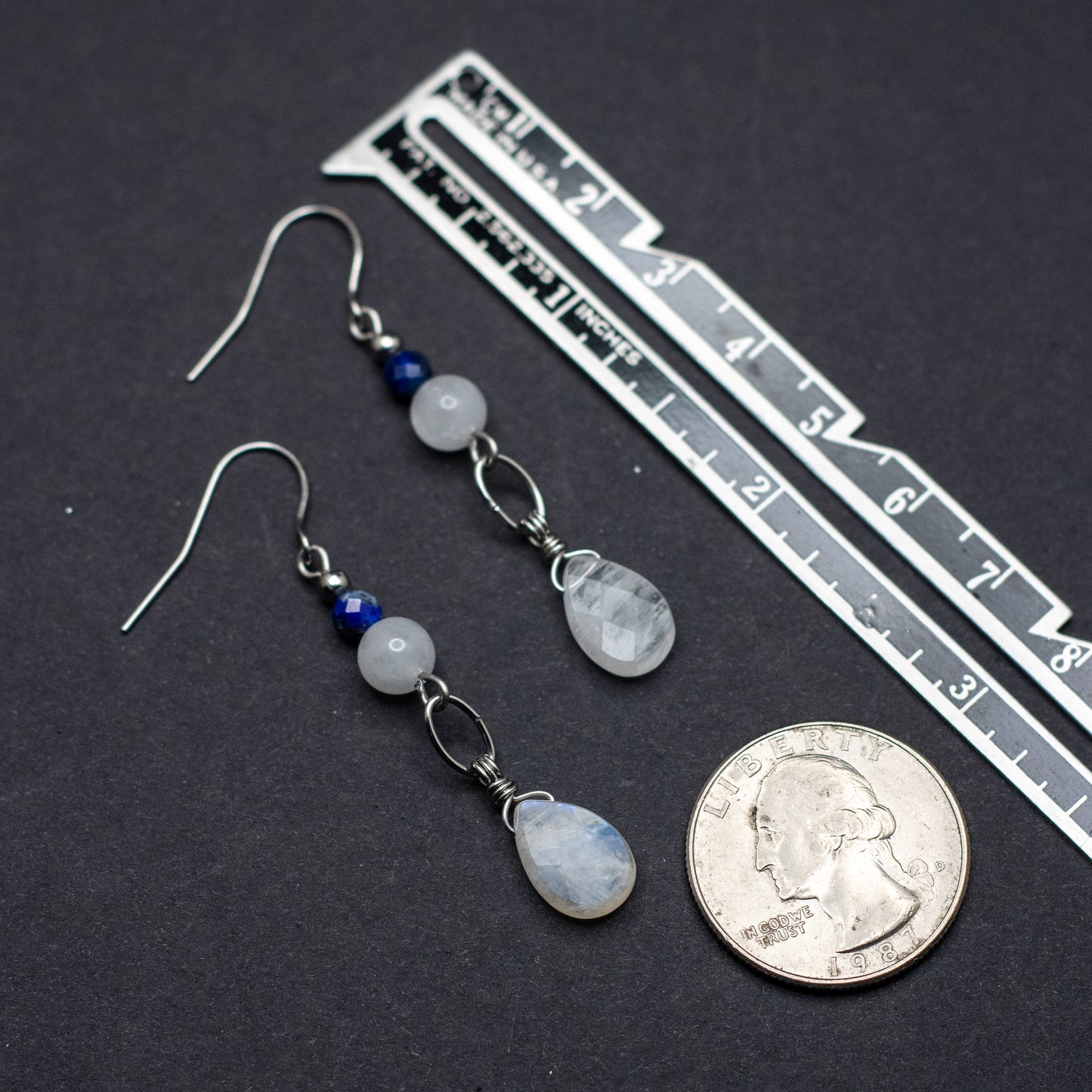 Blue Moonstone & Lapis Lazuli Earrings