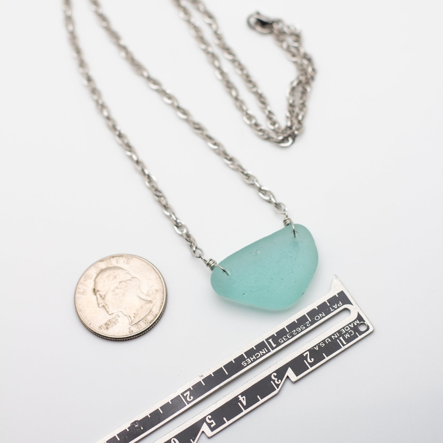 Aqua Beach Glass Necklace — Lake Erie