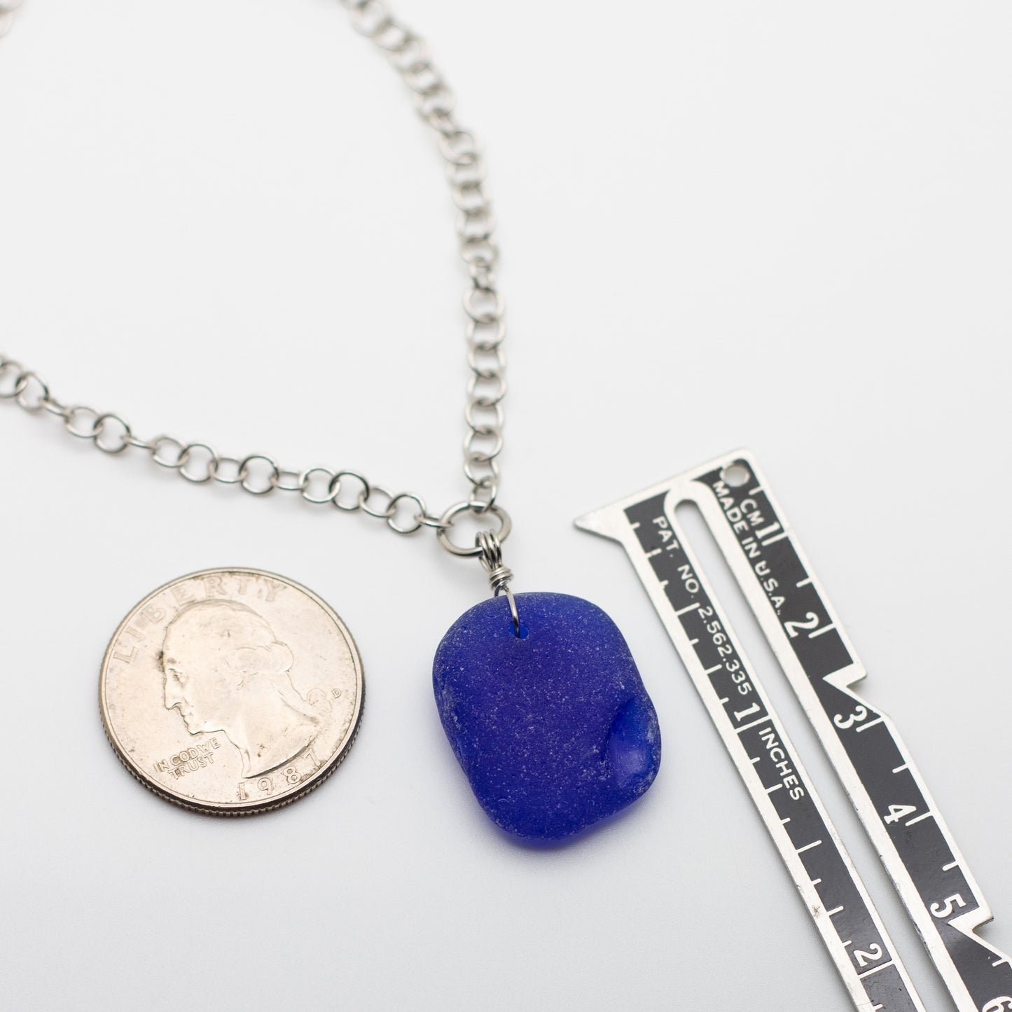 Cobalt Beach Glass Necklace — Lake Erie