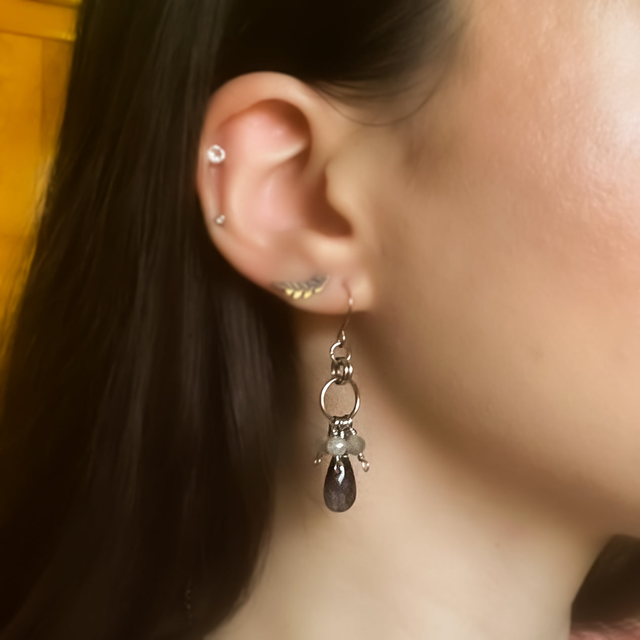 Labradorite Charm Earrings