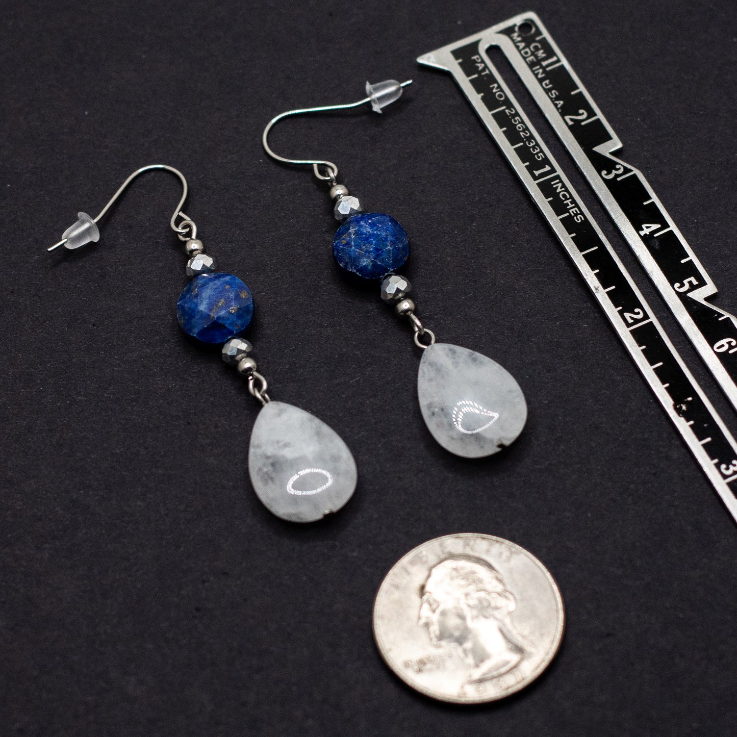 Quartz & Lapis Lazuli Earrings
