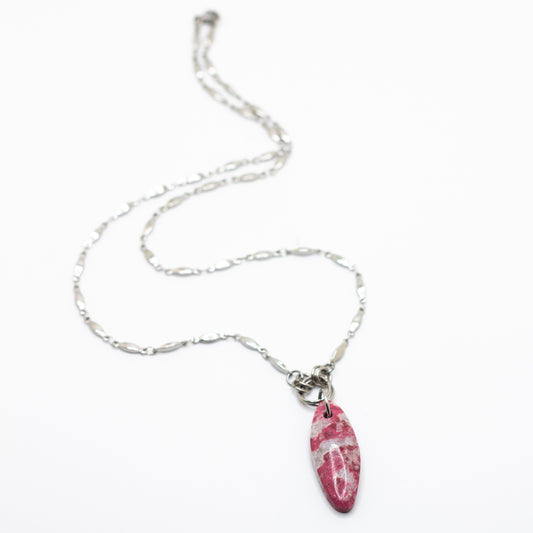 Thulite Gemstone Pendant Necklace