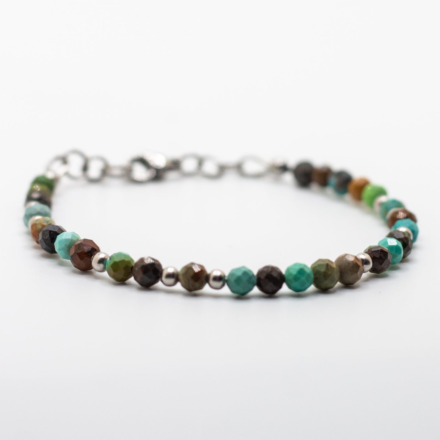 Microfaceted Turquoise Gemstone Bracelet