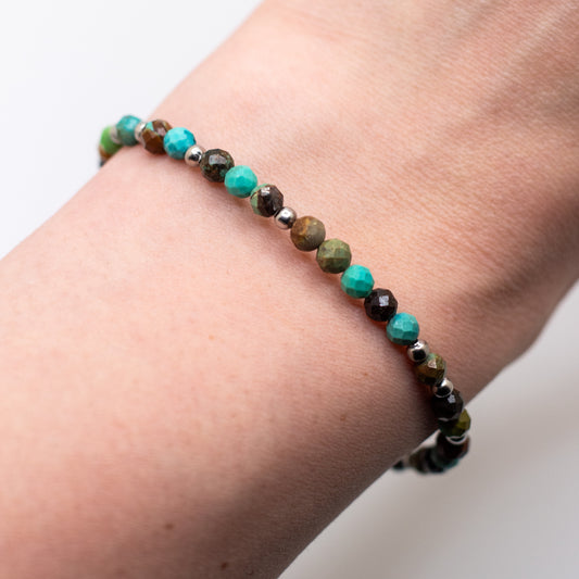 Microfaceted Turquoise Gemstone Bracelet