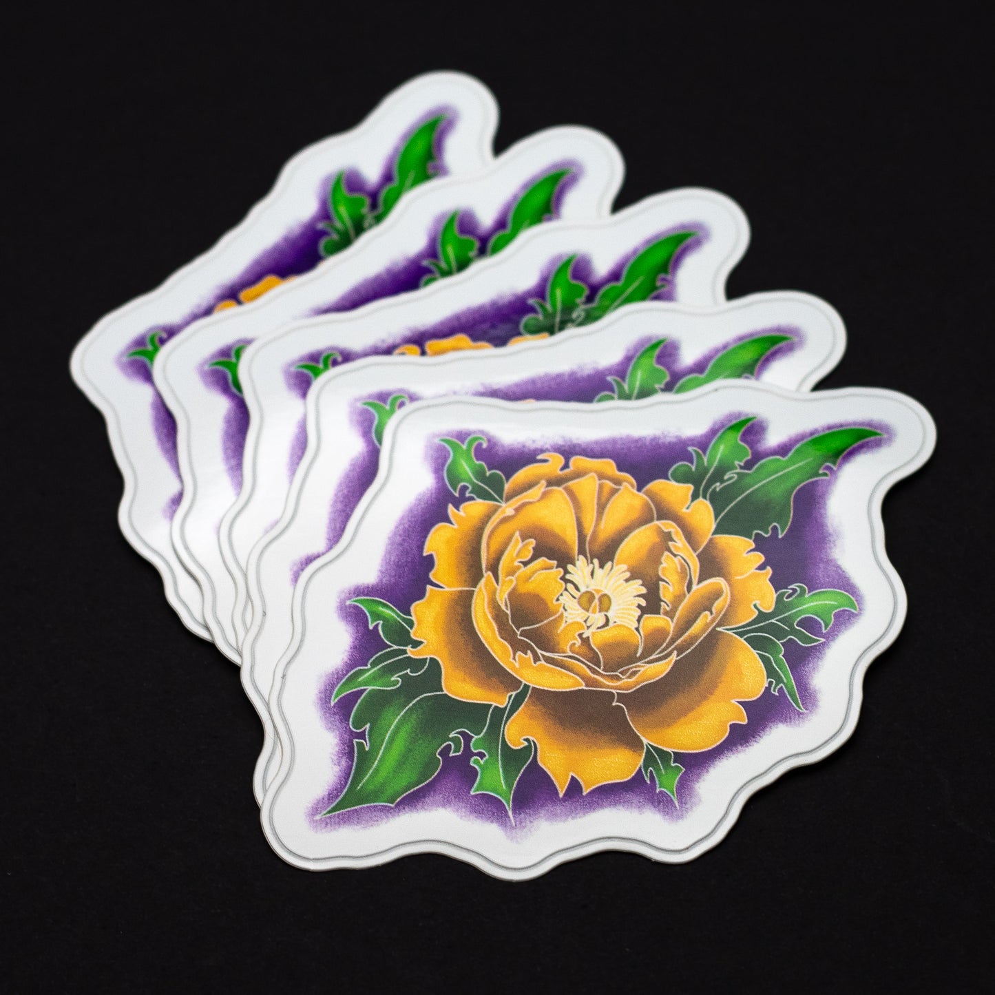 Orange Peony Sticker (3x3")
