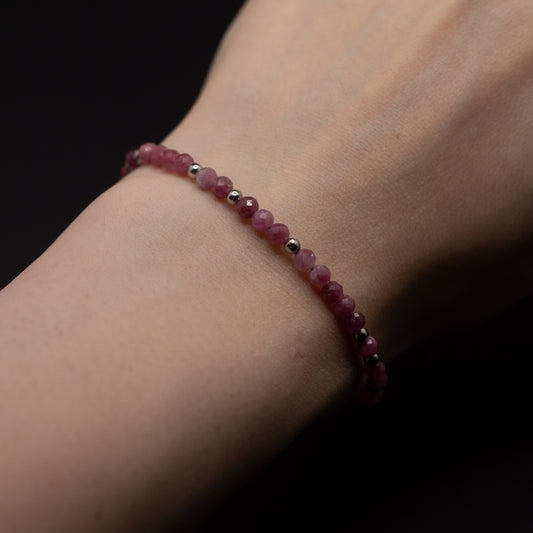 Microfaceted Pink Tourmaline Gemstone Bracelet