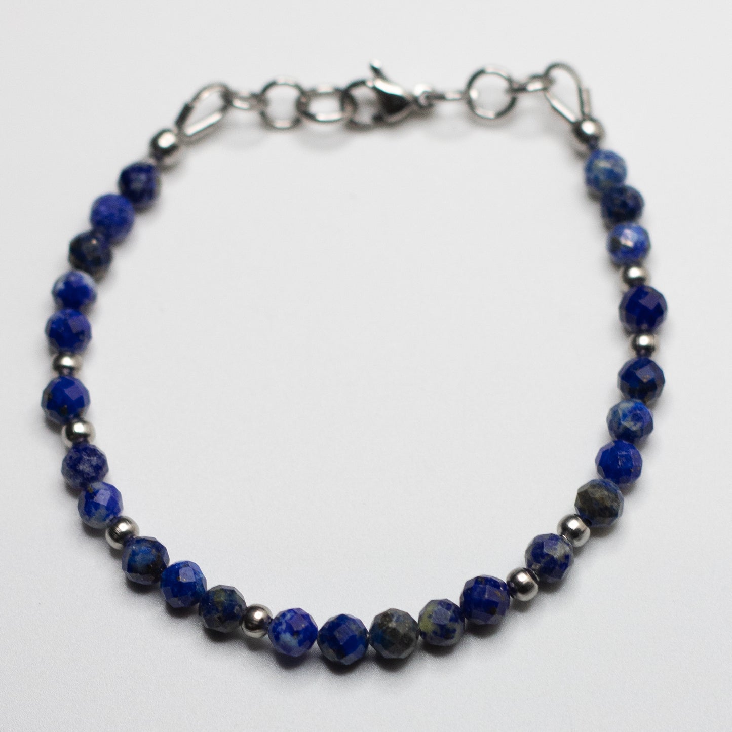Microfaceted Lapis Lazuli Gemstone Bracelet