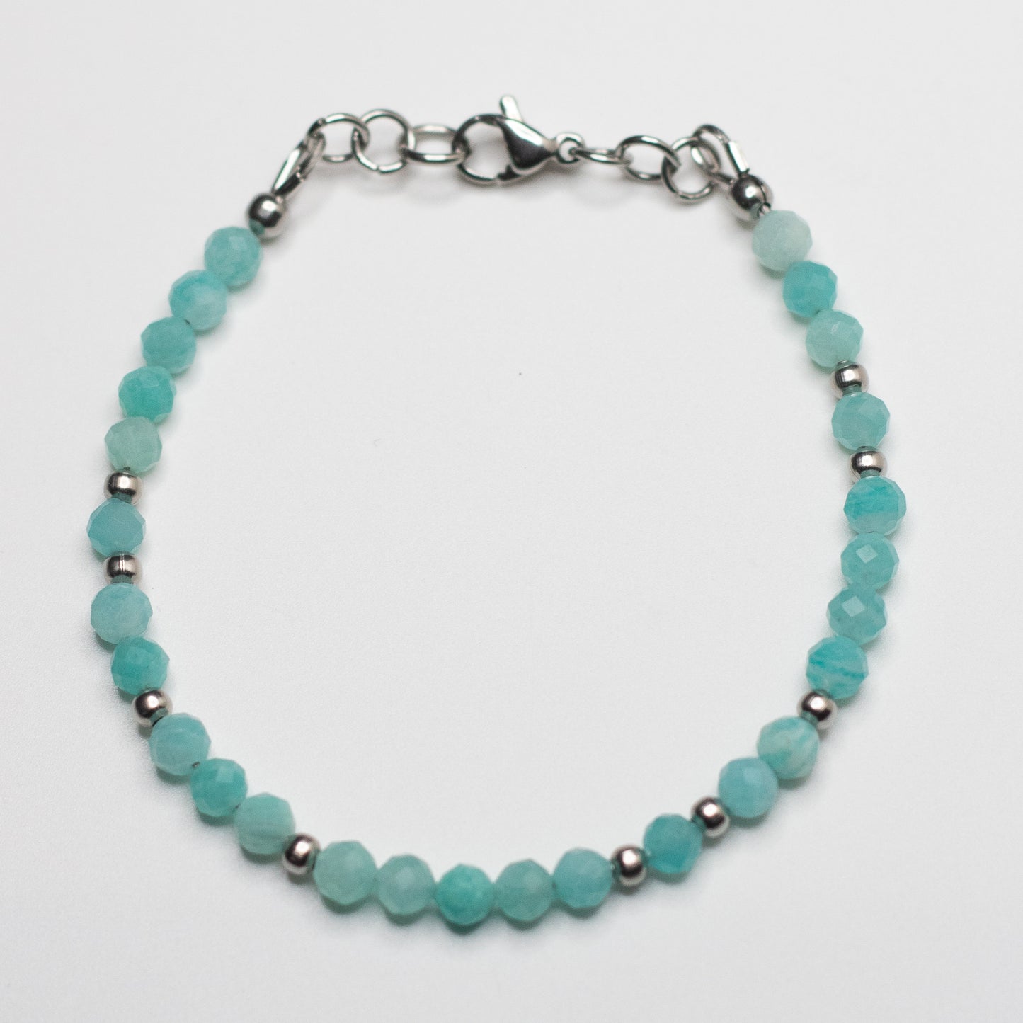 Microfaceted Amazonite Gemstone Bracelet