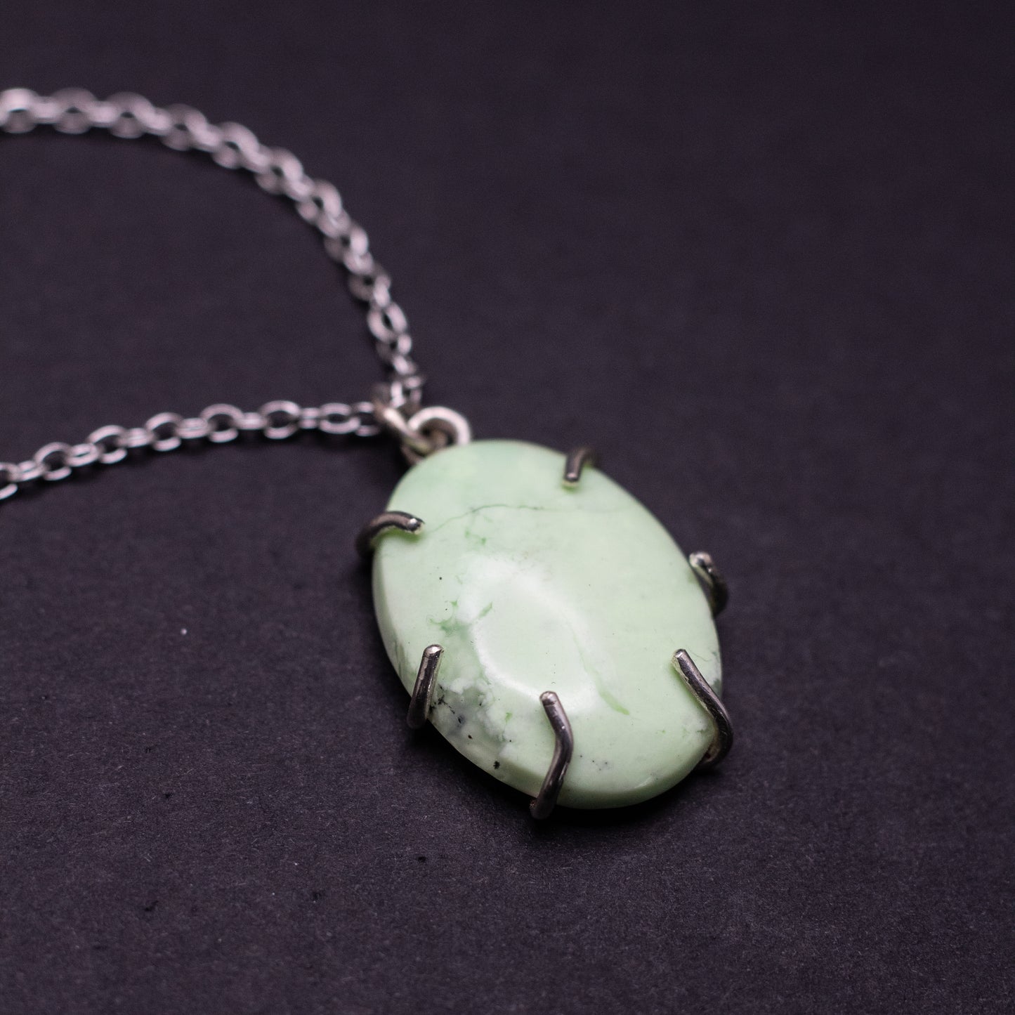 Lemon Chrysocolla Wire-Set Necklace | Handcrafted Sterling Silver Pendant