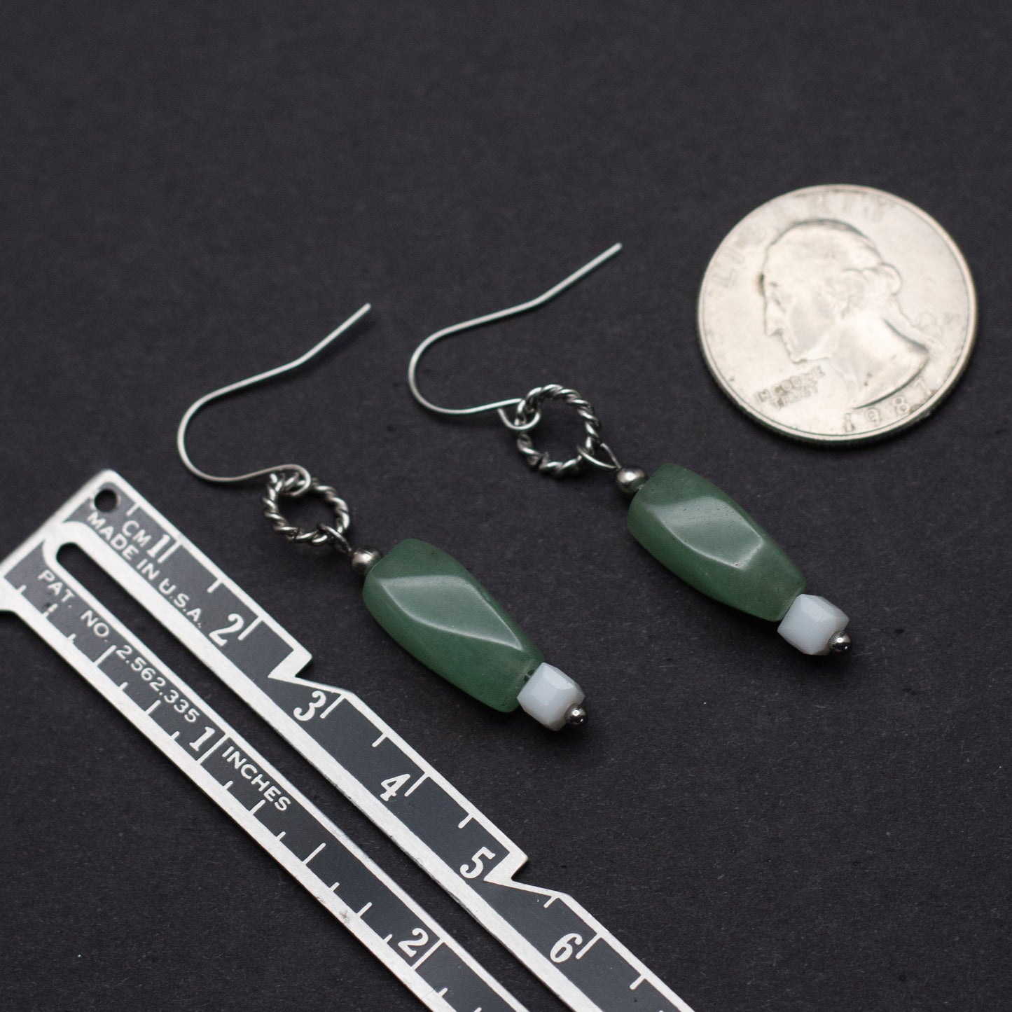 Green Aventurine Spiral Earrings