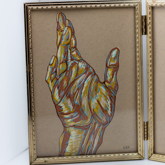 The Space Between | Original Posca Illustration Diptych (Framed 14 × 7”)