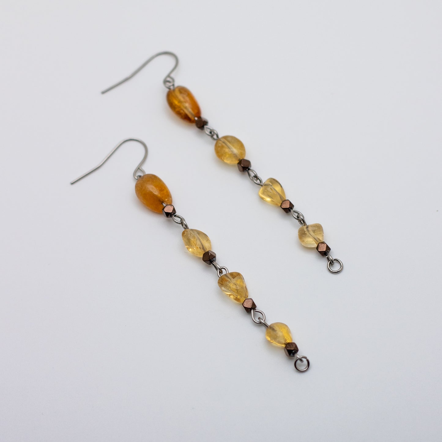 Citrine and Bronzite Drop Earrings