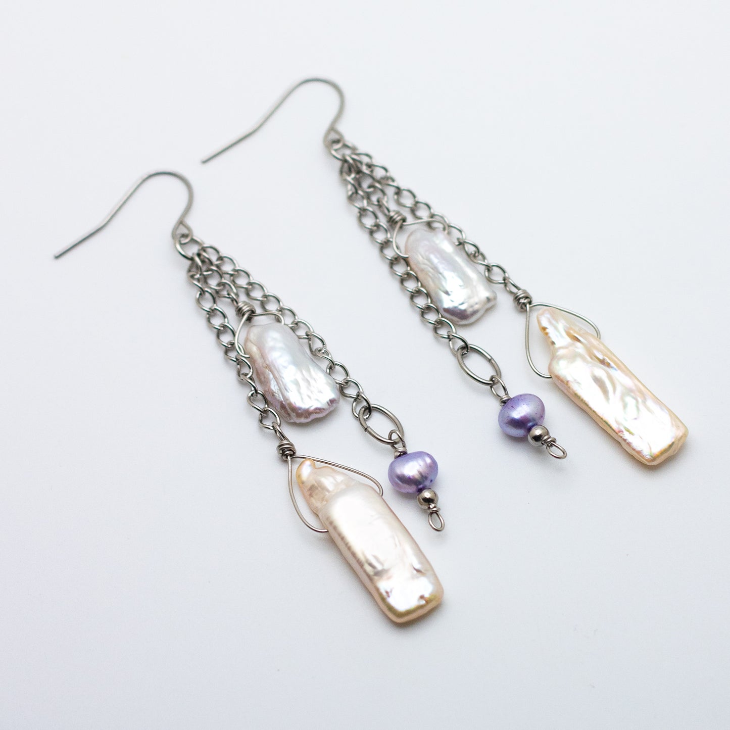 Cascading Keshi Pearl Earrings