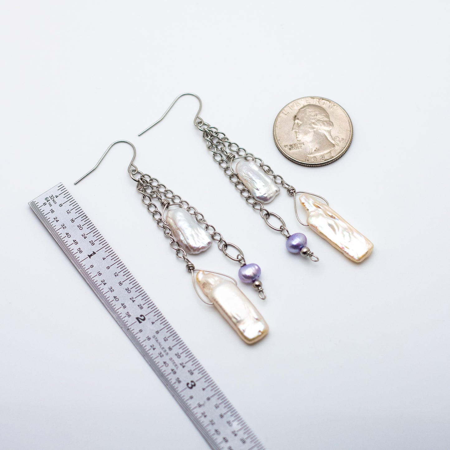 Cascading Keshi Pearl Earrings