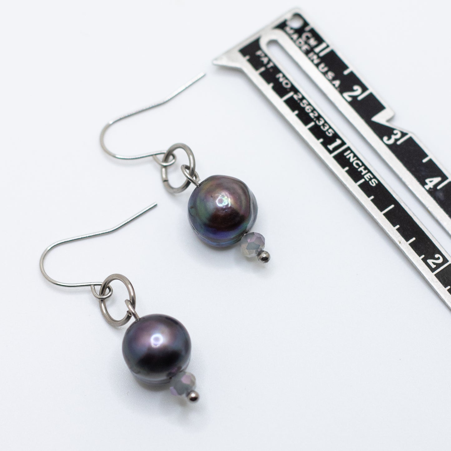Midnight Pearl Drop Earrings