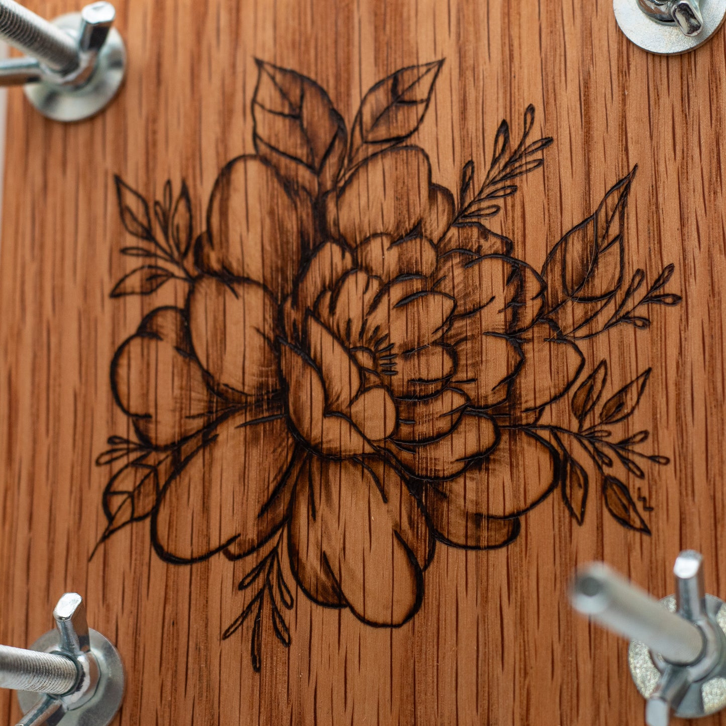 Floral Oak Flower Press 5.5” x 5.5”