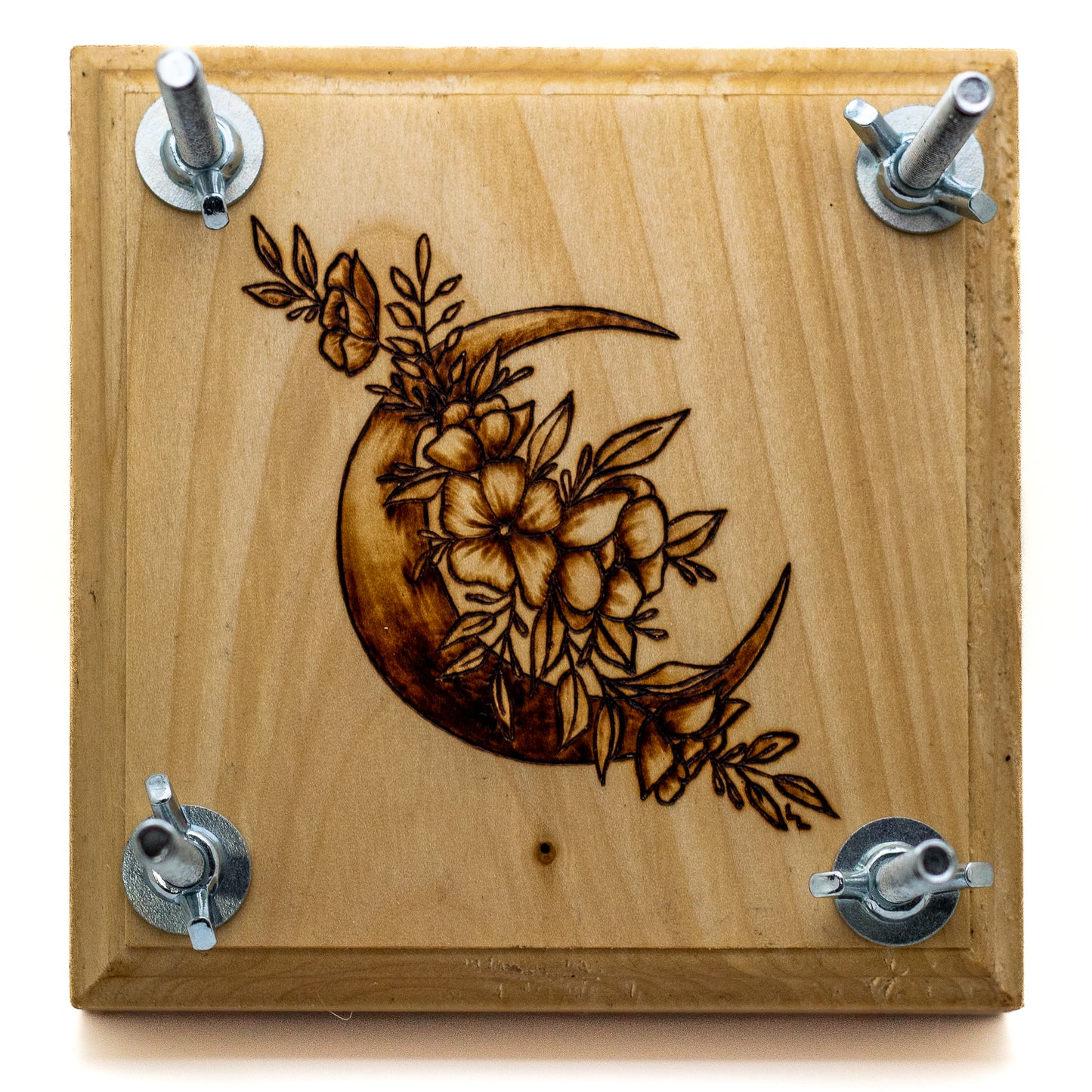 Crescent Moon Poplar Flower Press 5.5” x 5.5"