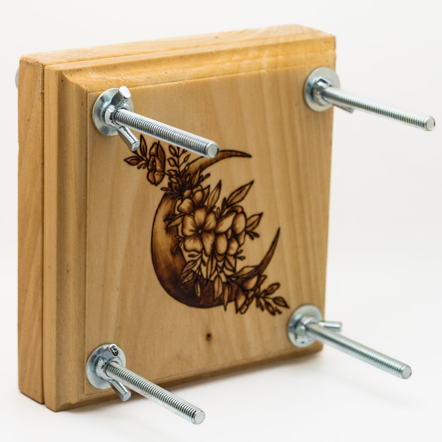 Crescent Moon Poplar Flower Press 5.5” x 5.5"