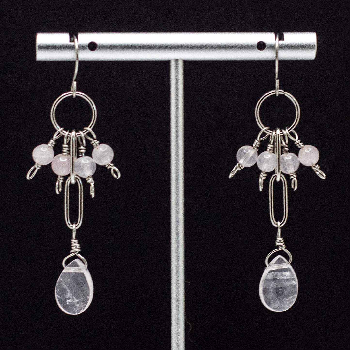 Rose Quartz Charm Earrings