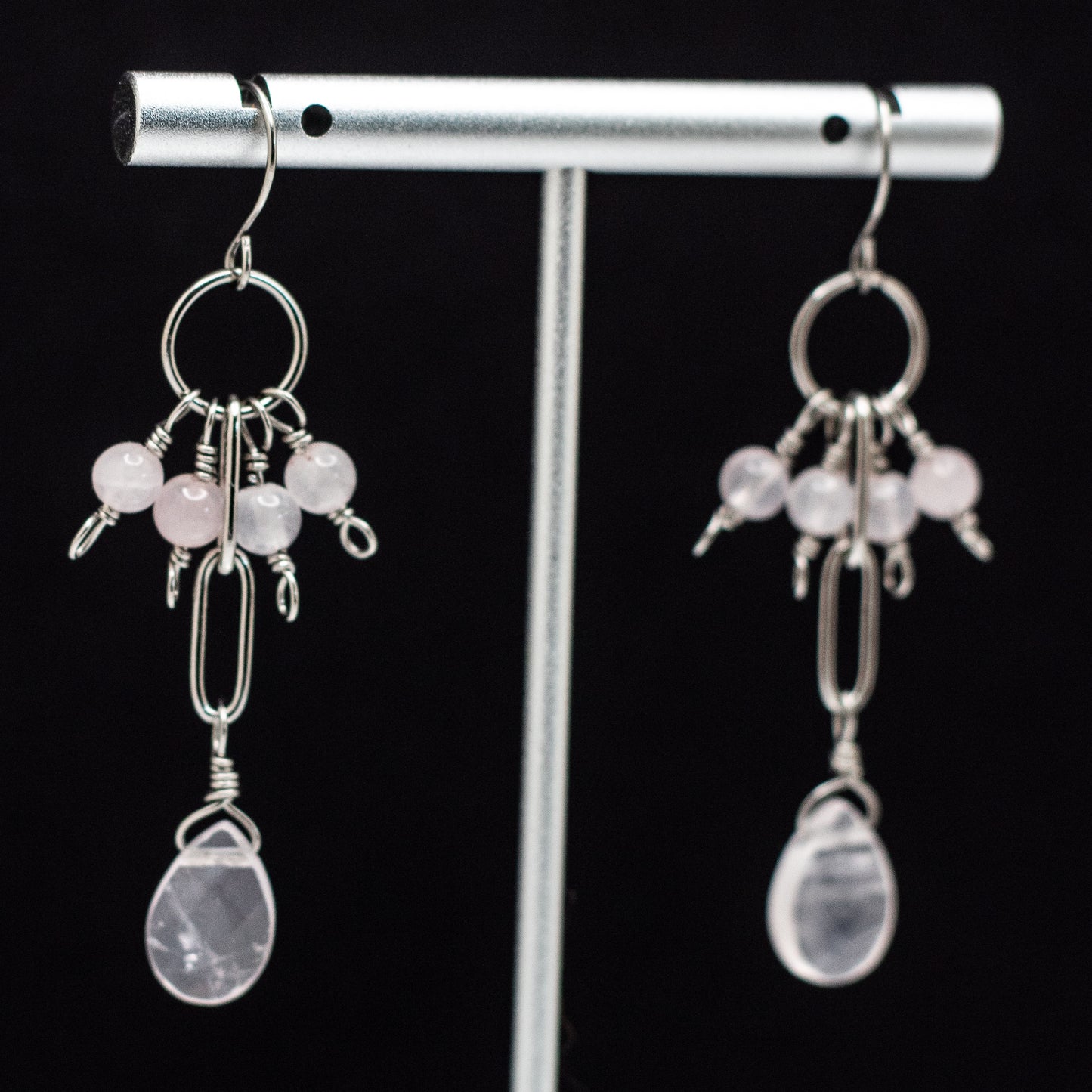 Rose Quartz Charm Earrings