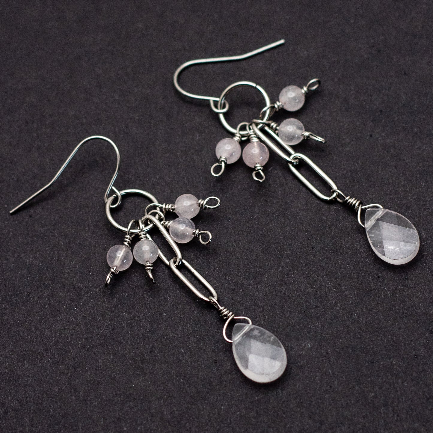 Rose Quartz Charm Earrings
