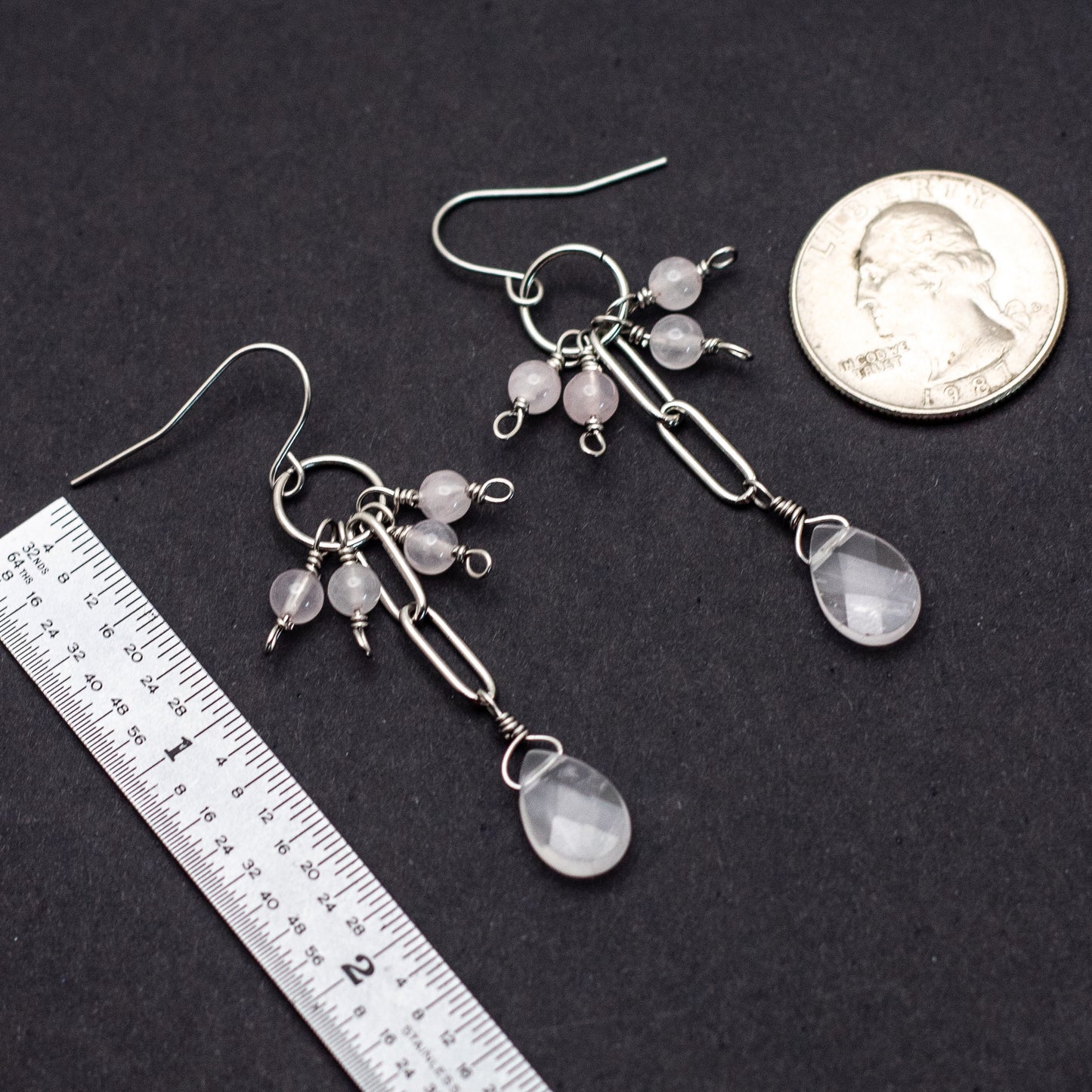 Rose Quartz Charm Earrings