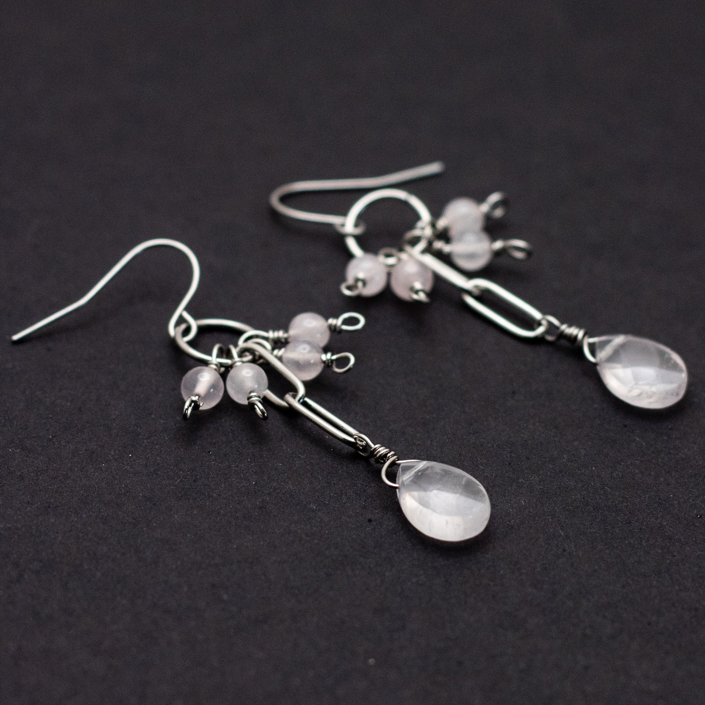 Rose Quartz Charm Earrings