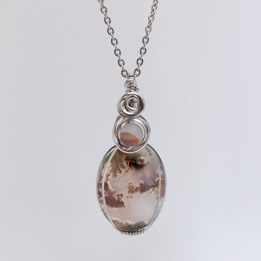 Dendritic Agate Wire Wrap Necklace