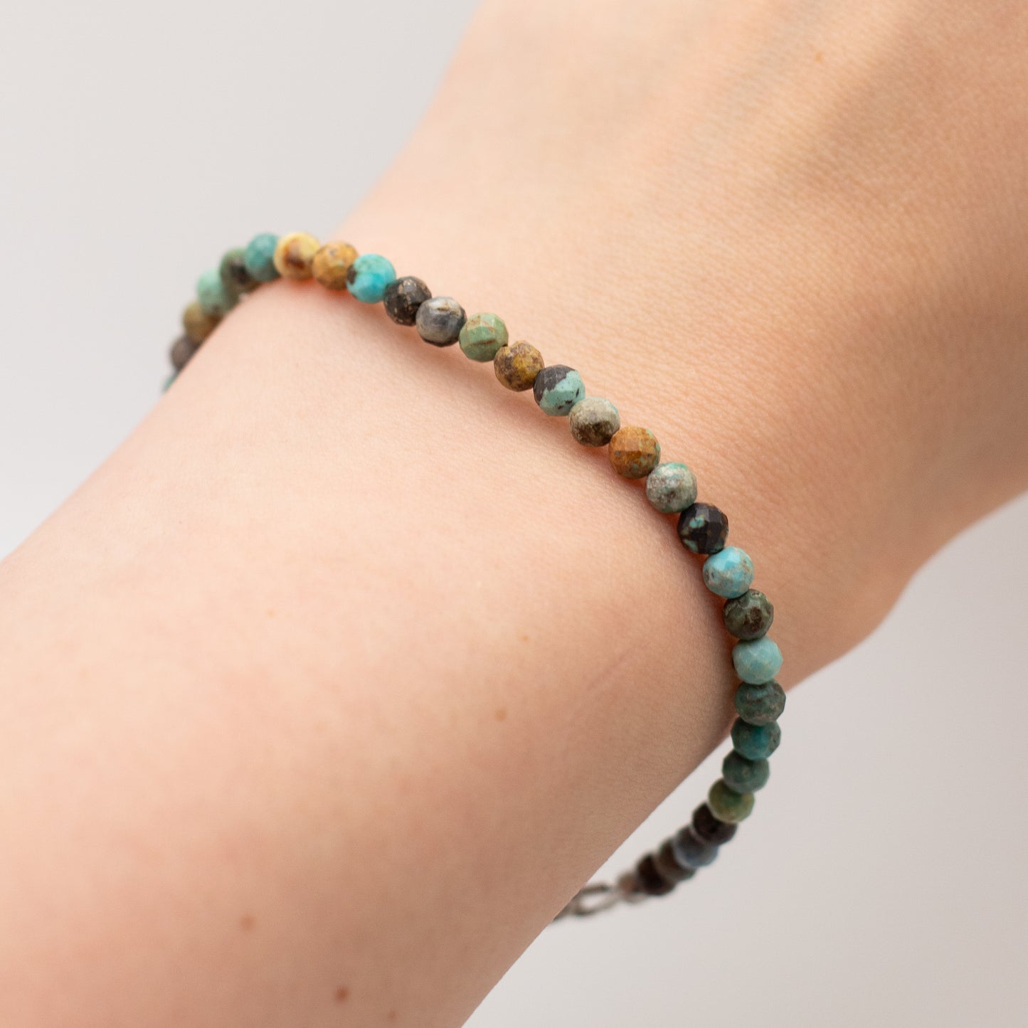 Microfaceted Turquoise Bracelet