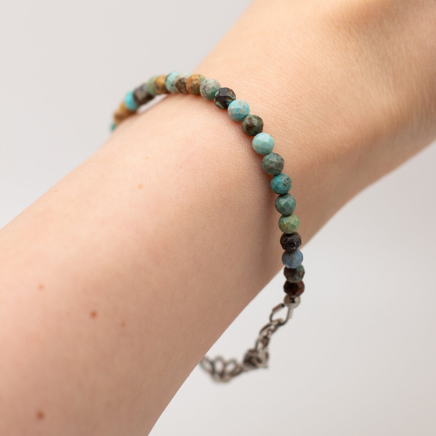 Microfaceted Turquoise Bracelet
