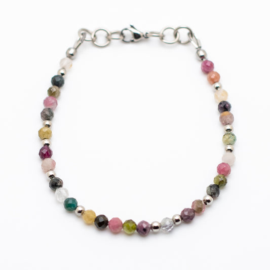 Microfaceted Watermelon Tourmaline Bracelet