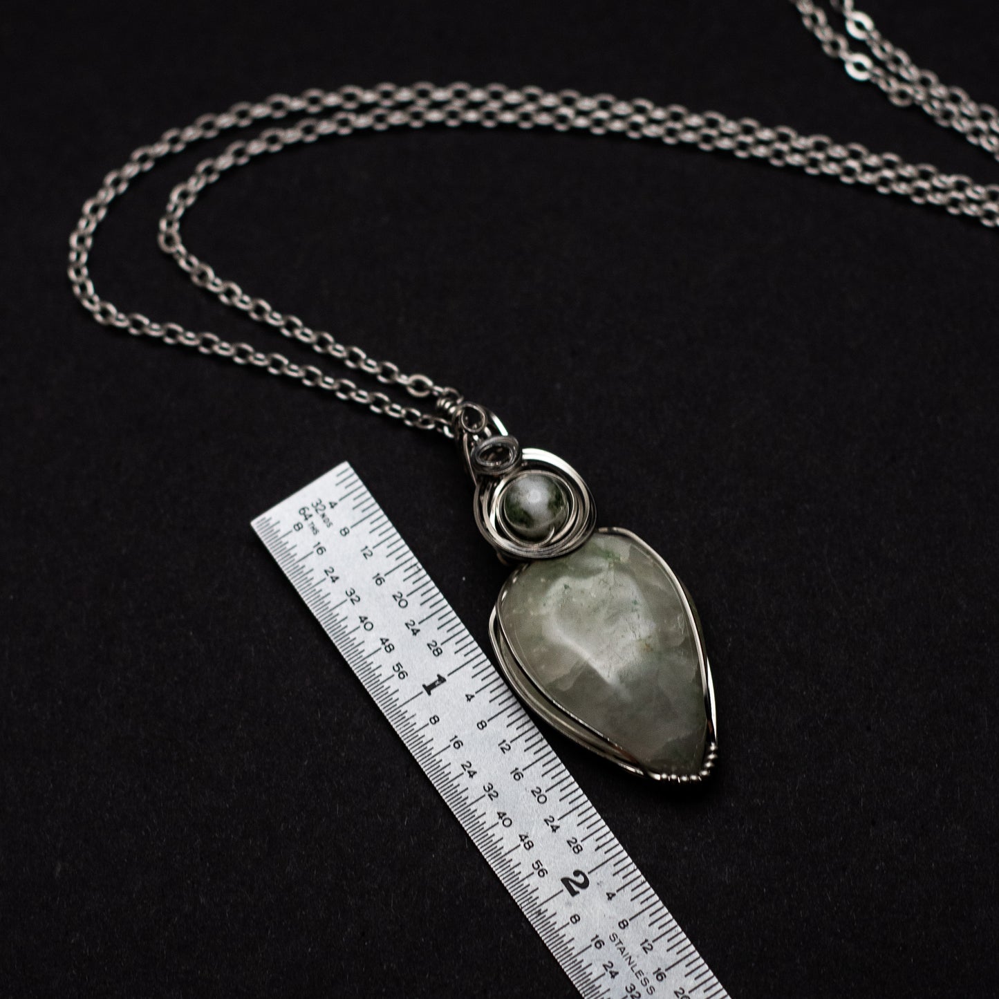 Prehnite Wire Wrap Necklace