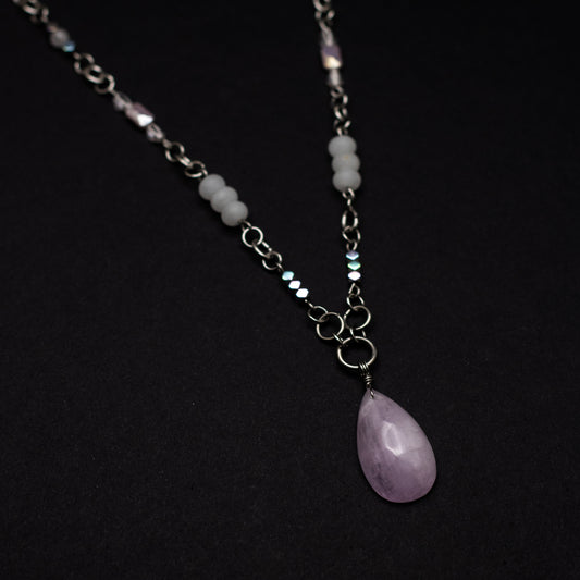 Kunzite & White Jade Necklace