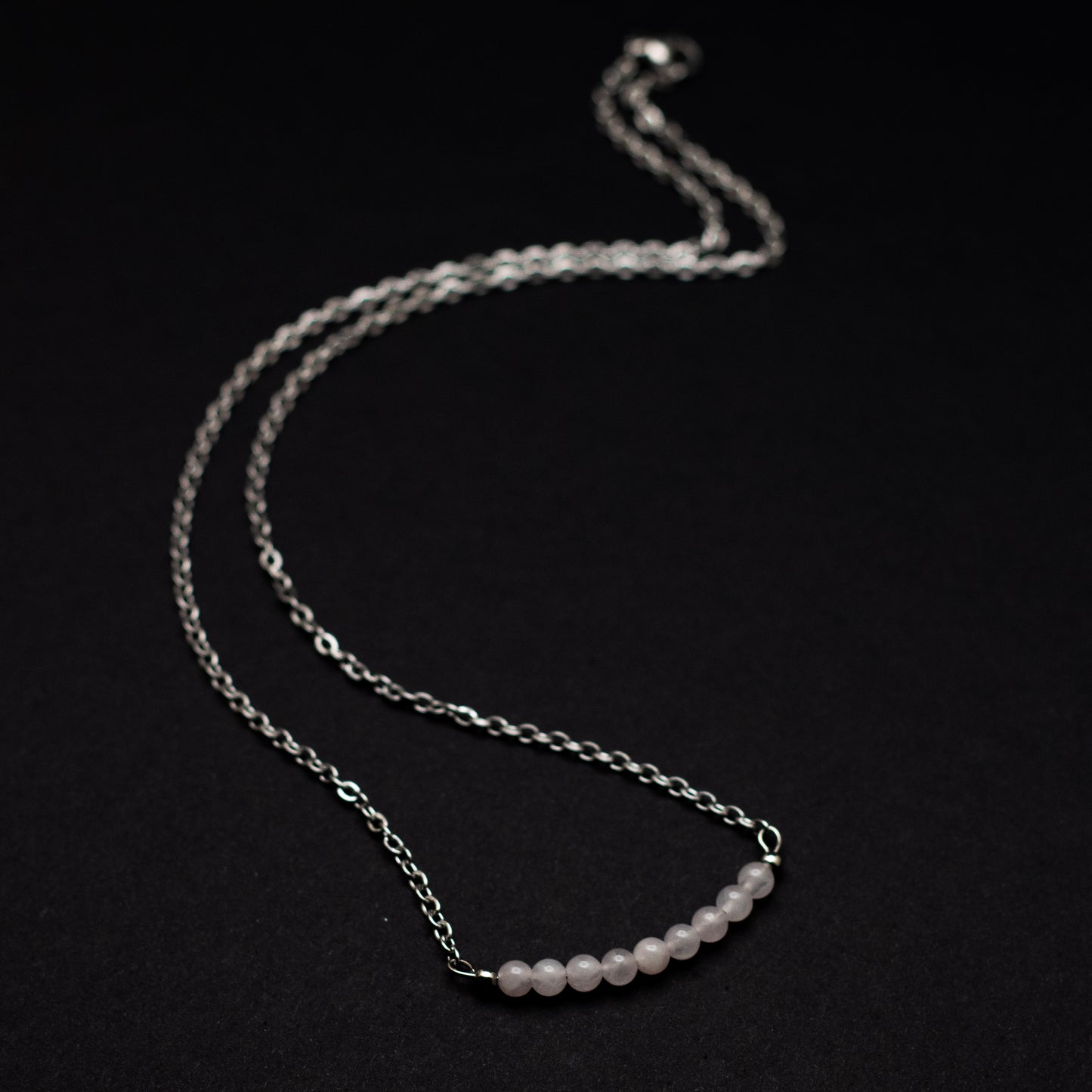 Rose Quartz Bar Necklace