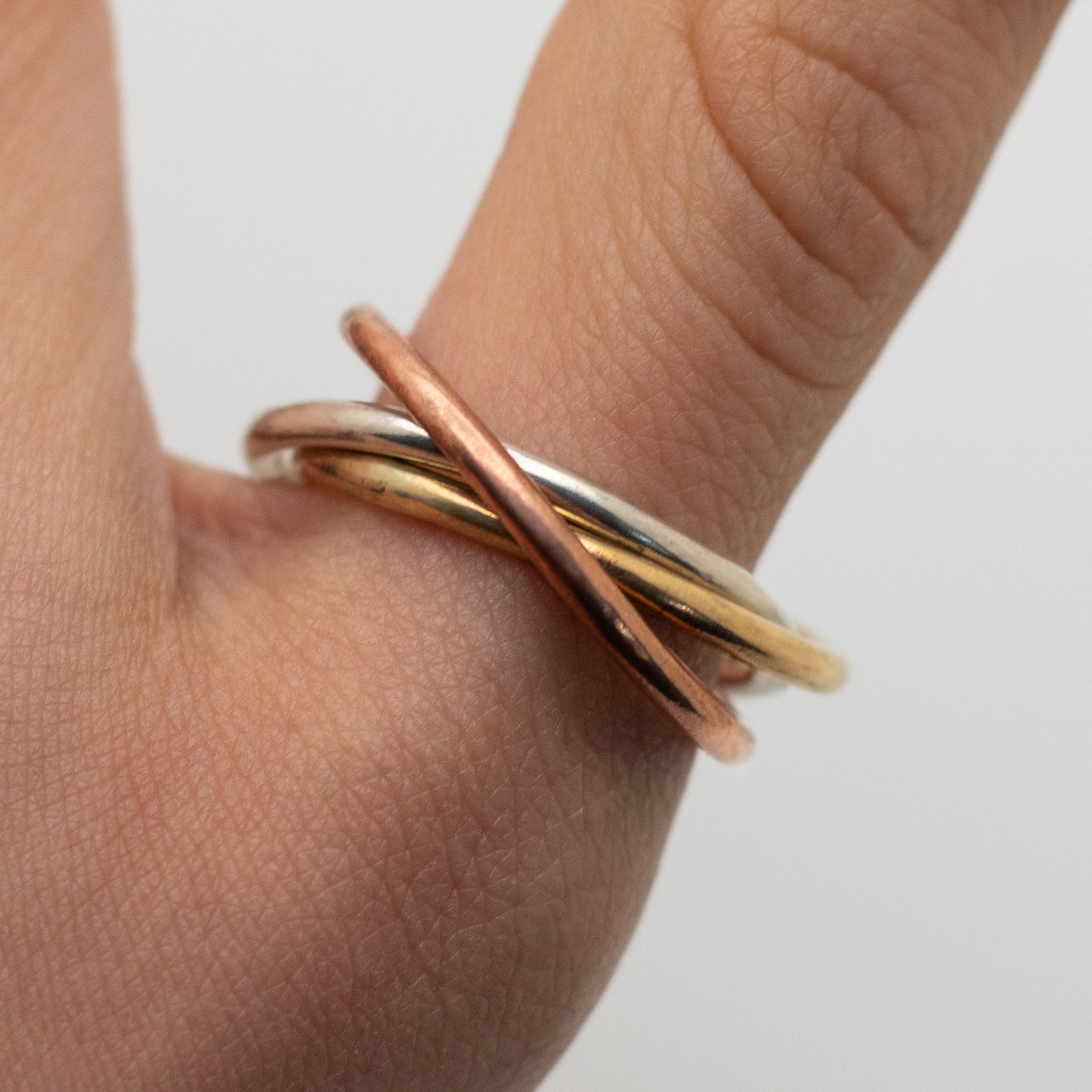 Rolling Fidget Ring (Sterling Silver, Copper, Brass)