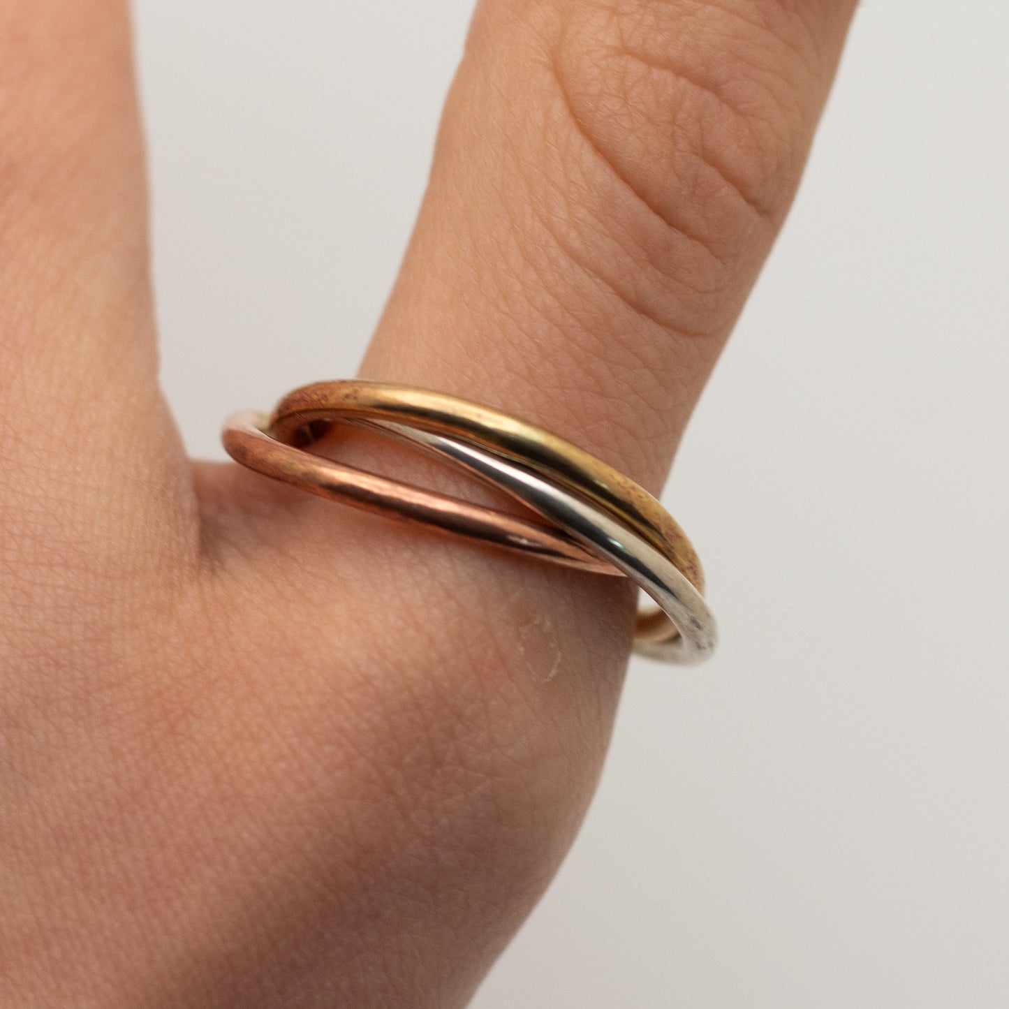 Rolling Fidget Ring (Sterling Silver, Copper, Brass)