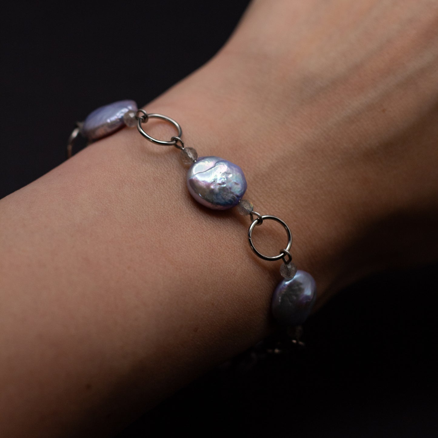 Coin Pearl Bracelet (Lavender)