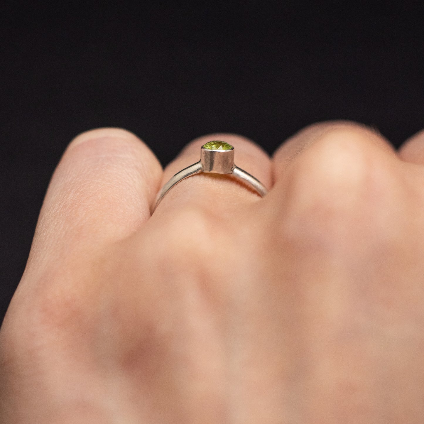 4mm Birthstone Sterling Silver Ring
