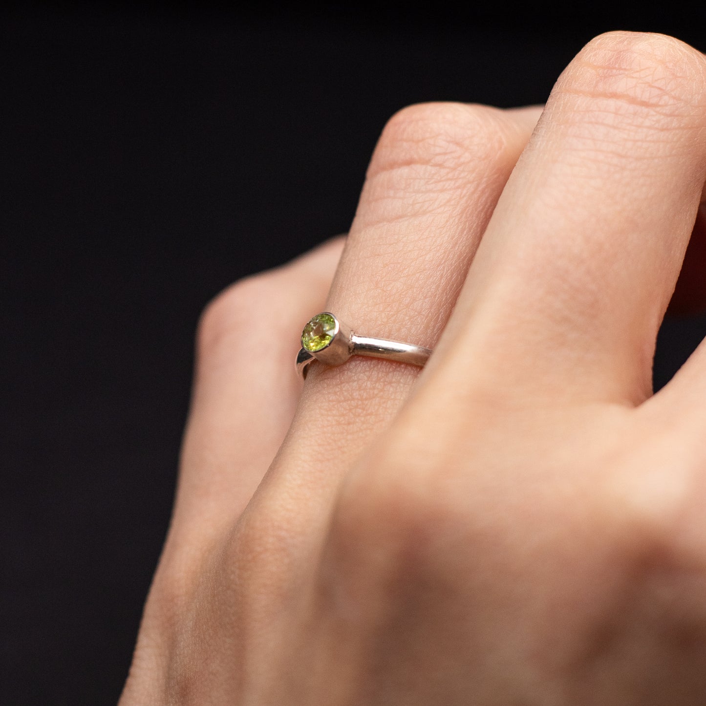 4mm Birthstone Sterling Silver Ring