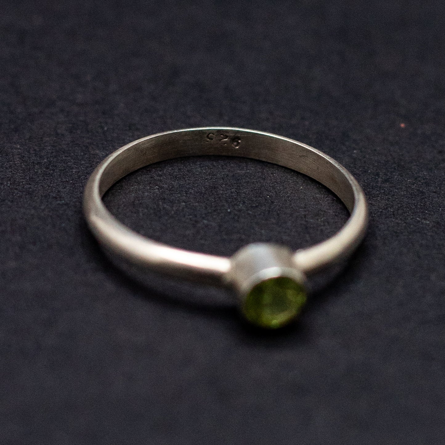 4mm Birthstone Sterling Silver Ring