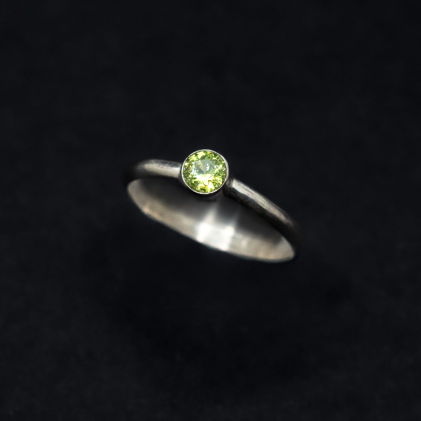 4mm Birthstone Sterling Silver Ring