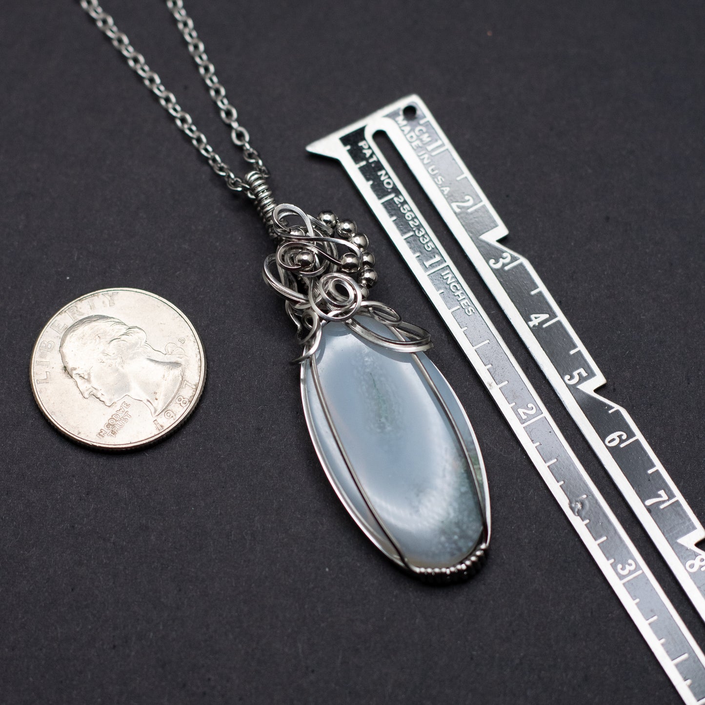 Moss Agate Wire Wrap Necklace