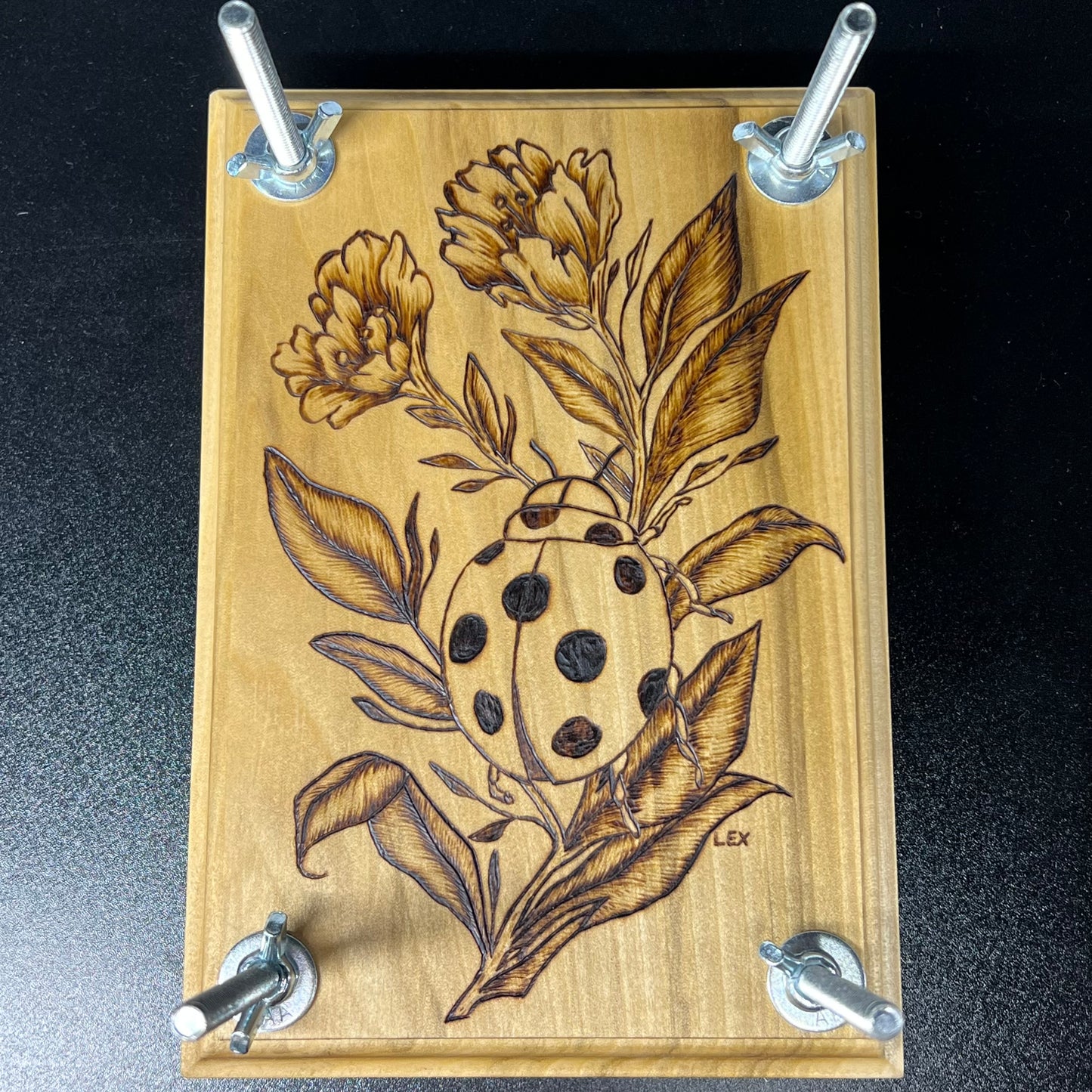 Ladybug Flower Press (5.5 x 8" Poplar)