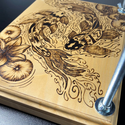 Koi in the Pond Flower Press (9.5 x 12" Poplar)