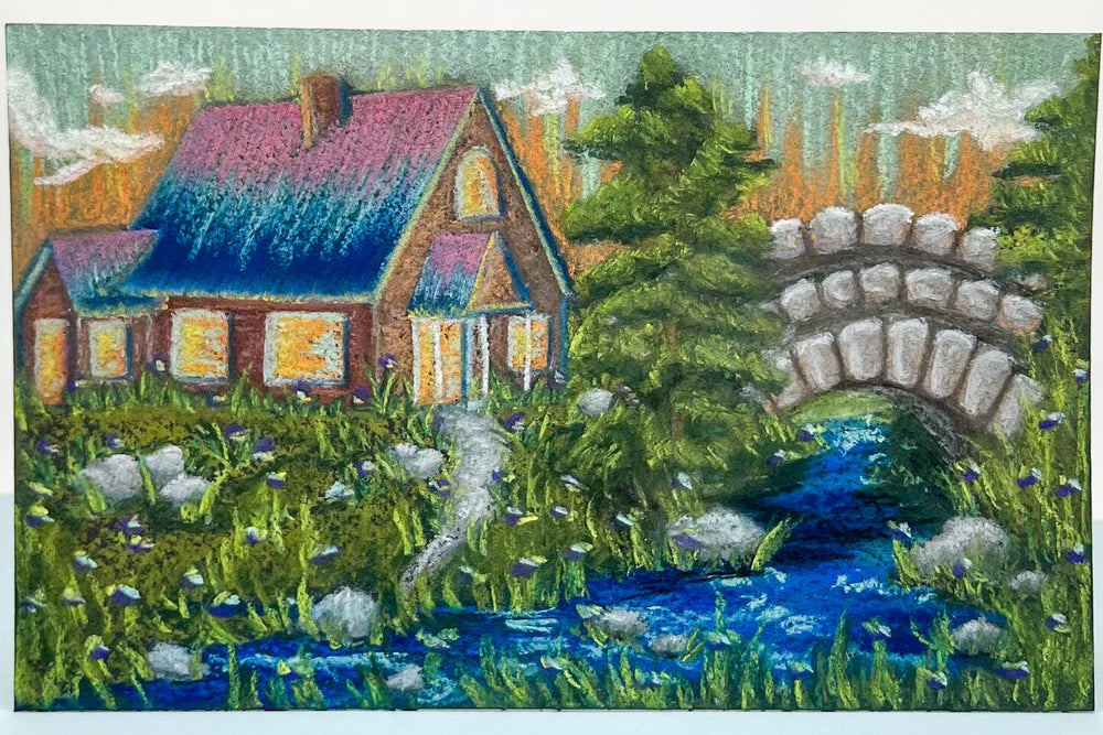 I Am Home | Original Hard Pastel Illustration (Framed 8 × 5”)