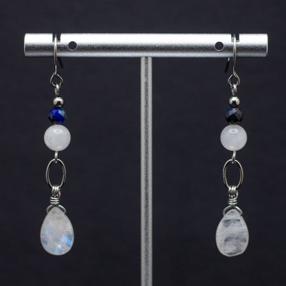 Blue Moonstone & Lapis Lazuli Earrings